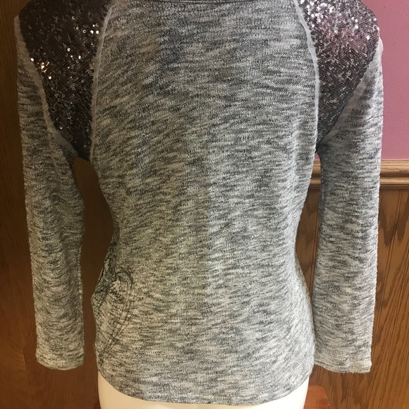 Harley Davidson Gray/Silver Sequined Sweater - Picture 3 of 5